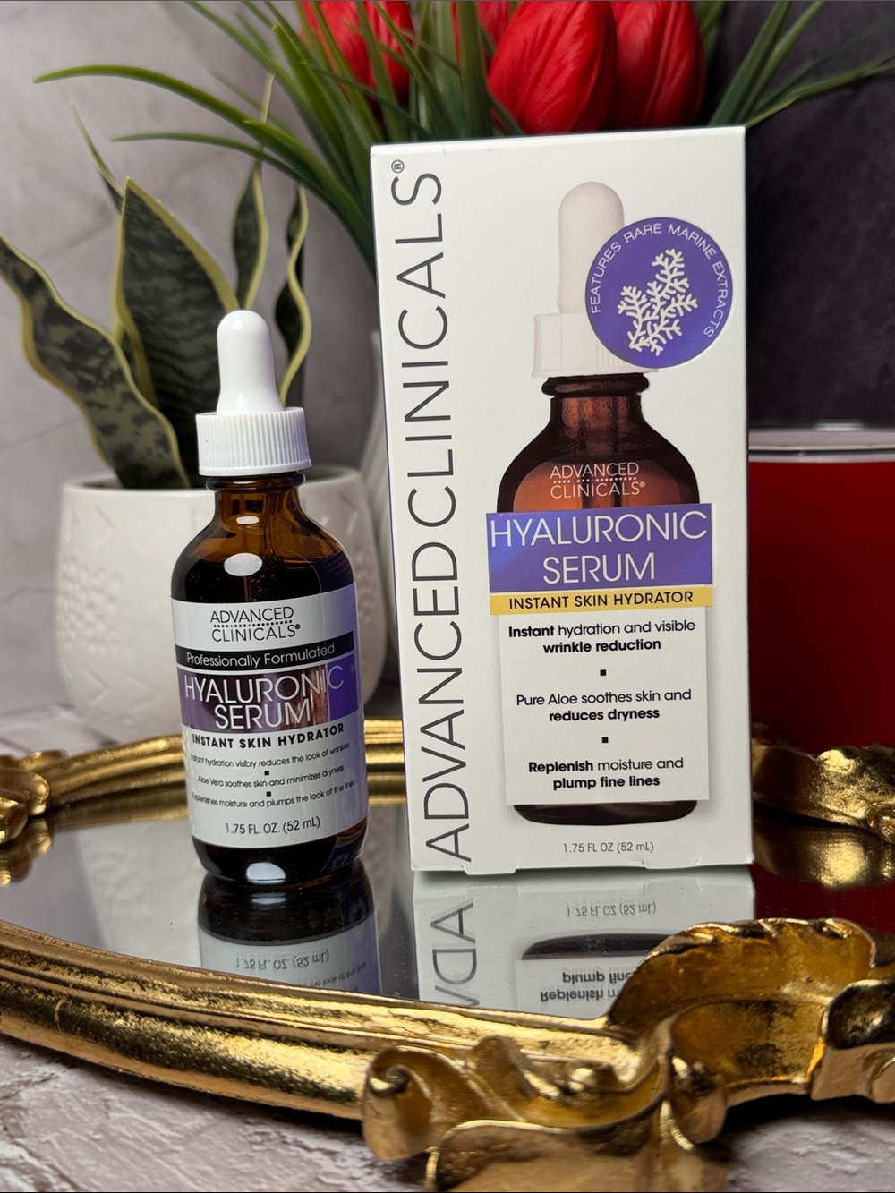 Advanced Clinicals Hyaluronic Serum - White Bottle